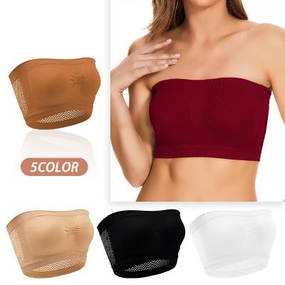 China Factory wholesale women one piece push up bra strapless ladies anti slip one piece seamless bra for sale