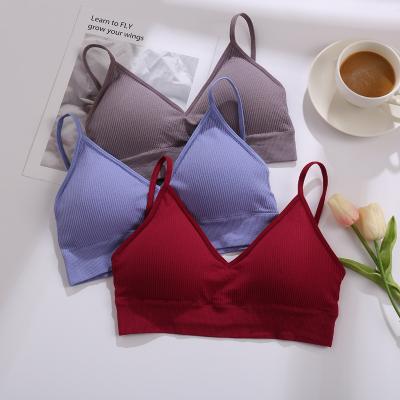 China One Piece Ladies Seamless Underwear No Steel Ring Sleep Gathered Bra Female One Piece Bra for sale