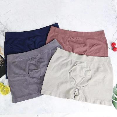 China Custom Made Men's Pure Color Boxer Breathable Comfortable Men Seamless Panties Briefs Breathable Men Boxer Panties for sale