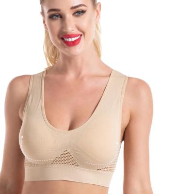 China Custom Made Women Sports Bra Mesh Breathable Workout Fitness Camisole Soft Wholesale Breathable Yoga Bra for sale