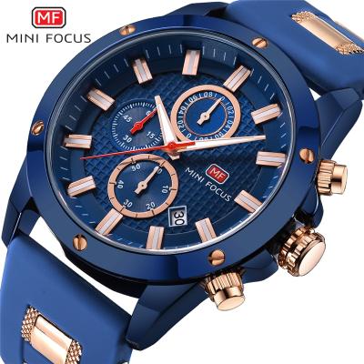 China High Quality Multifunctional Men Watches Chronogroph Date MINI FOCUS MF0089G Sports Men Quartz Automatic Wristwatches Large Dial for sale