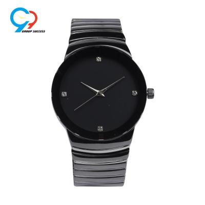 China Simple Water Resistant All Black Metal Analog Men's Watch For Dad for sale