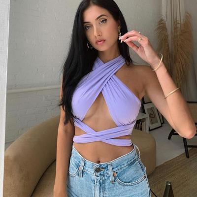 China 2021 New Arrival Summer Women's Clothes Hollow Shirt Vest Crop Top Viable Invest Small Short Thin Vest Women for sale