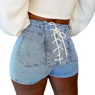 China New Summer Fashion All-match Casual Viable Streetwear Colthing Thin Short Pants Bands High Waist Jean Shorts Women Skinny Jeans for sale