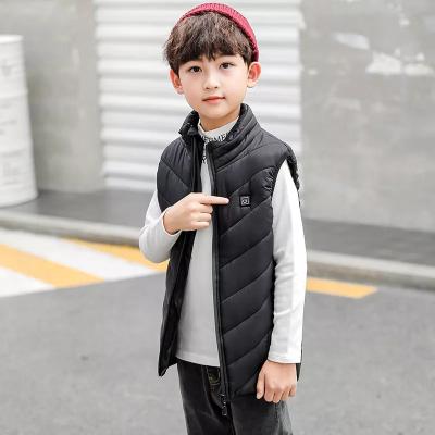 China Custom Anti-wrinkle Rechargeable Battery Winter Heated Vest Kids Electric USB Heated Vests for sale