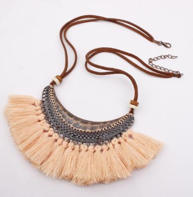 China Hot Selling Large Bohemian Tassel Hiphop Long Headscarf Ethnic Vintage Necklace Hip Hop Statement Punk Jewelry Gifts for sale