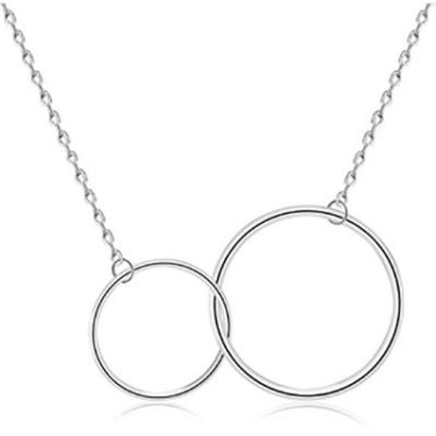 China FASHIONABLE Sterling Silver Two Infinity Circles Mother Daughter Necklace 925 Locking Mothers Day Jewelry Gift for sale