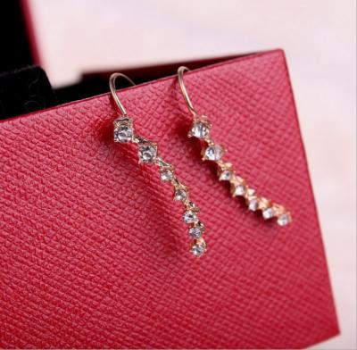 China FASHIONABLE 7 Crystals Ear Slaps Hoop Climber Earrings S925 Sterling Silver Alloy Hypoallergenic Earrings for sale