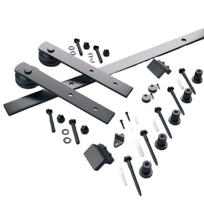 China Hoone's Modern Black Hardware Kit Wood Door Sliding I Style Long Barn Door Handle For Wood Door for sale