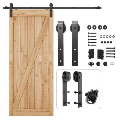 China Sliding Kit I Modern Black Style Hardware Hoone Wood Door 6.6 Feet Long Door Handle Barn for sale