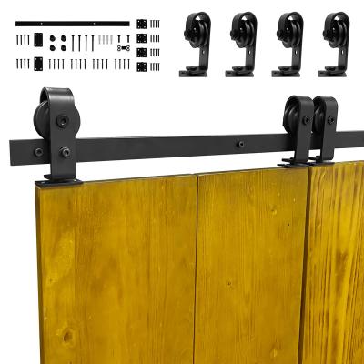 China Hoone Modern Hardware Black Long Kit Fold Wood Door Sliding Barn Door Handle for sale