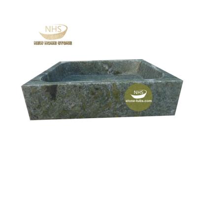 China Modern Bathroom Basin Vessel Natural Stone Green Marble Sink for sale