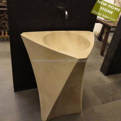 China Shampoo Sinks Special Size Bathroom Natural Beige Marble Sink New Design for sale