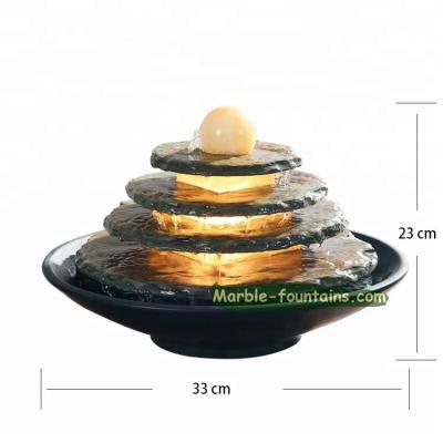 China Modern Small Artist Interior Tabletop Water Fountain With LED Light for sale