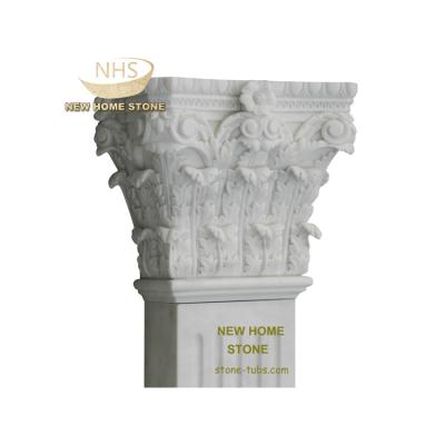 China Solid Hand Carving Natural Stone Customize Roman Marble Column for sale