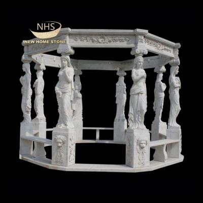 China Western Wholesale Marble Statue Pillar Outdoor Stone Gazebo for sale