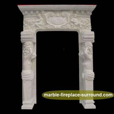 China Project Building Hand Made Nude Statue Arcade Women Front Stone Door Surrounds for sale