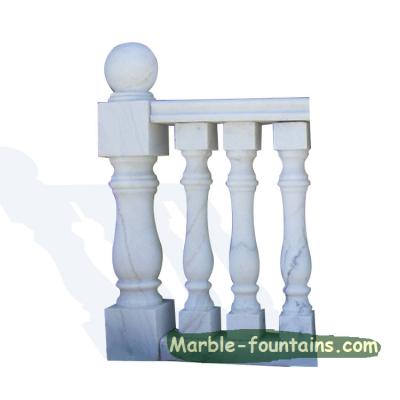 China Porch Pillar White Marble Carving Stone Fencing Baluster for sale