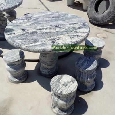 China Outdoor Garden Marble Set Size Custom Stone Round Table for sale