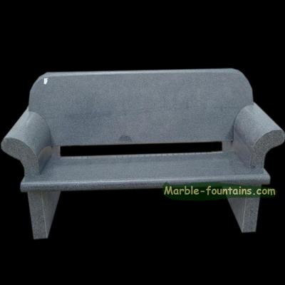 China Modern Hand Carved Polished Decorative Black Garden Granite Bench for sale