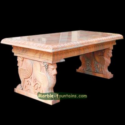 China Modern outdoor natural rose marble stone park bench for sale for sale