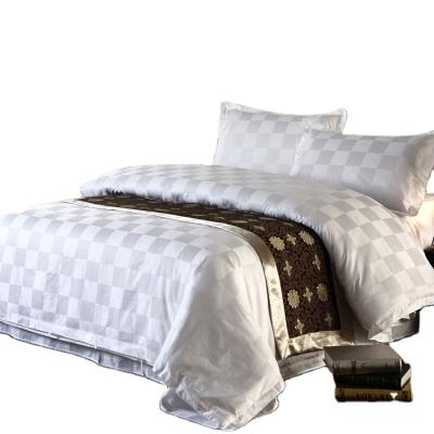 China High quality white satin folded finished cotton embroidery hotel textile bedding comforter set for sale