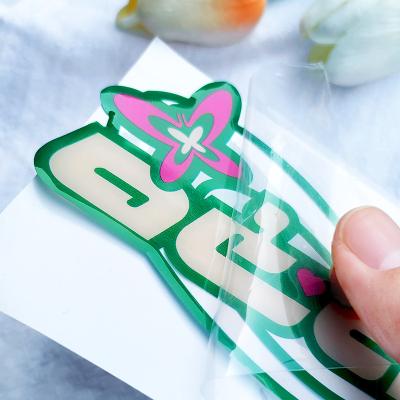 China Waterproof Custom Design Clear Epoxy Resin Stickers Embossing LOGO Sticker for sale