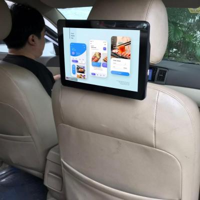 China Taxi Car Video Wifi Car 10.1 Inch Touch GPS 4g SIM Card Android 9.0 Car Headrest Monitor For Taxi Advertising LCD Display for sale