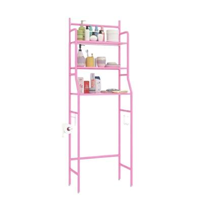 China K&B Contemporary Hot Sale Metal Floor Standing Rack Toilet Bathroom Storage Wholesale Backup Shelf No Drilling for sale