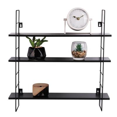 China Modern High Quality Removable Folding Wooden MDF Wall Hanging Decorative Shelf Metal Stock for sale