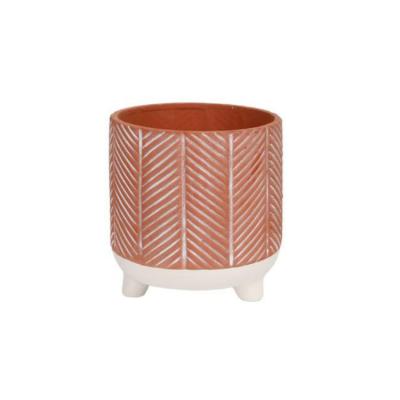 China Modern Wholesale Indoor Ceramic Irregularity Pattern Ornament Round Flower Pots K&B Flower Pot for sale