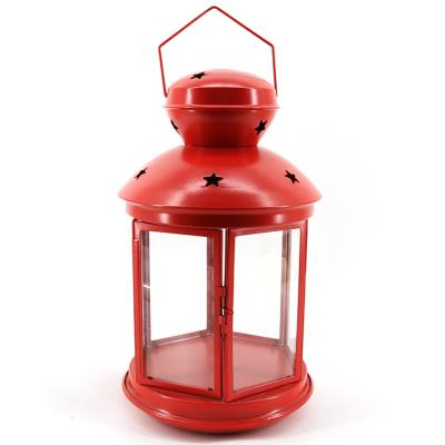 China Beautiful high quality stocked star wedding outdoor metal garden lanterns with candles for sale