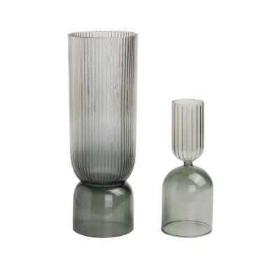 China Popualr K&B Luxury Shape Porcelain Vase Nordic Striped Centerpiece Luxury Squash Vases For Home Decor for sale