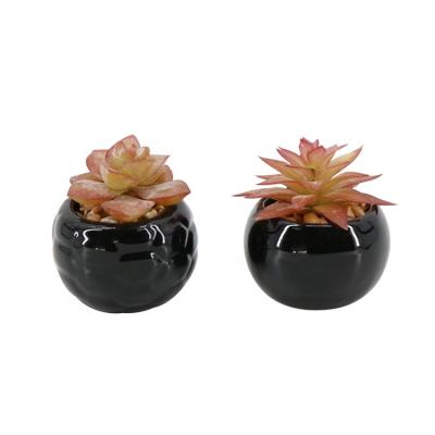 China High quality durable cheap indoor home decor artificial succulent plant with ceramic pot for sale