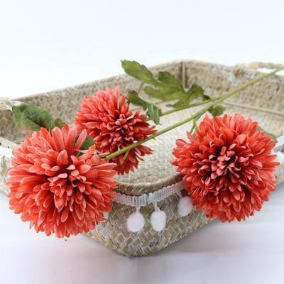 China Plastic Durable Porcelain A Ball Shape Chrysanthemum Flowers Artificial Flower Plant Bouquet For Home Decor for sale