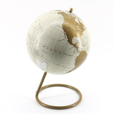 China Contemporary Plastic Iron Metal Color Decorative White Gold Educational Smooth Globe for sale