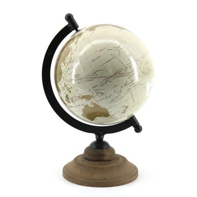 China Contemporary Wholesale White Plastic World Map Ball Clear Iron Cork Desk Globe For School for sale