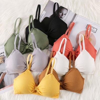 China Nylon / Cotton Slim Section Comfortable Free Breathe Pure Color Seamless Sexy Young Girl Lingerie With Straps for sale