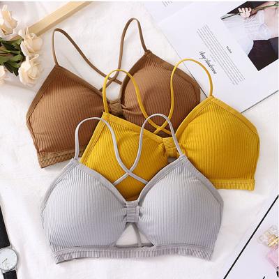 China Fashion Design Beauty Sexy Breathable Backless Wire Modification The Back Cross Underwire Sexy Bra Set for sale