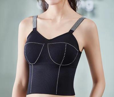 China 2022 breathable vest with adjustable shoulder straps for comfortable gathering without underwire, chest padding and bottom strap for sale