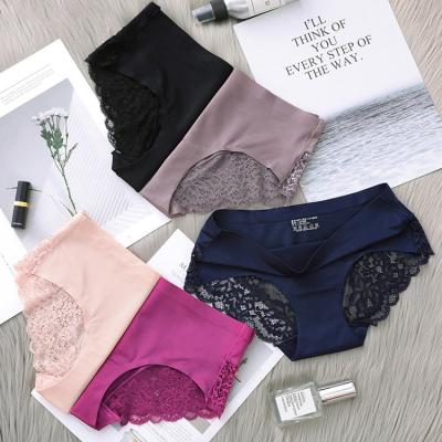 China DeDang Breathable Pure Stick Cotton Adhesive Lace The Ice Silk Non-trace Medium Large Yards Fabric A Fleece Sexy Ladies Swimming Underwear for sale