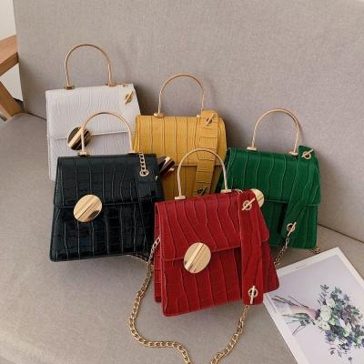 China Fashion High Quality Alligator Leather Women Bags Ring Handle Ladies Crossbody Purse Handbags 2020 for sale