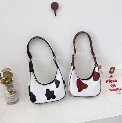 China Cute New Arrivals 2021 Cute Cow Pattern Purse For Little Girls Tote Bag Kids Shoulder Mini Bag for sale