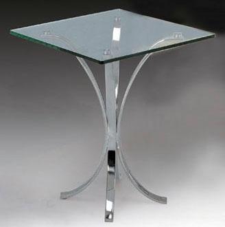 China chromed-plated/tempered glass tea table  A012 for sale