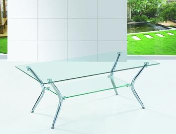 China chromed-plated/tempered glass tea table  A036 for sale