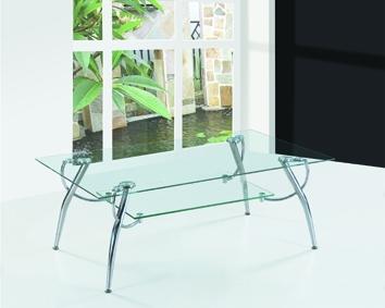 China chromed-plated/tempered glass tea table  A038 for sale