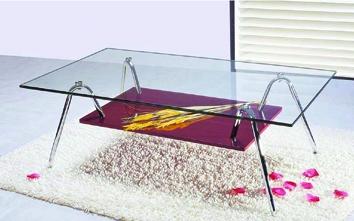 China chromed-plated/tempered glass tea table  A042 for sale