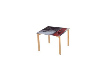 China hot sale 8mm glass, hot transfer metal leg tea table A645 for sale