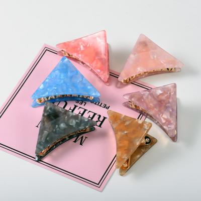 China Japanese style hair claw triangle acrylic metal hair clip korean fashionable plastic hair accessories for women for sale