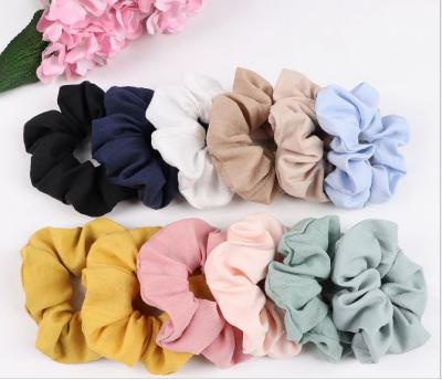 China Cloth Scrunchies Ties Cotton Women's Elastic Hair Bands Women's Cloth Ponytail Band Hair Tie for sale